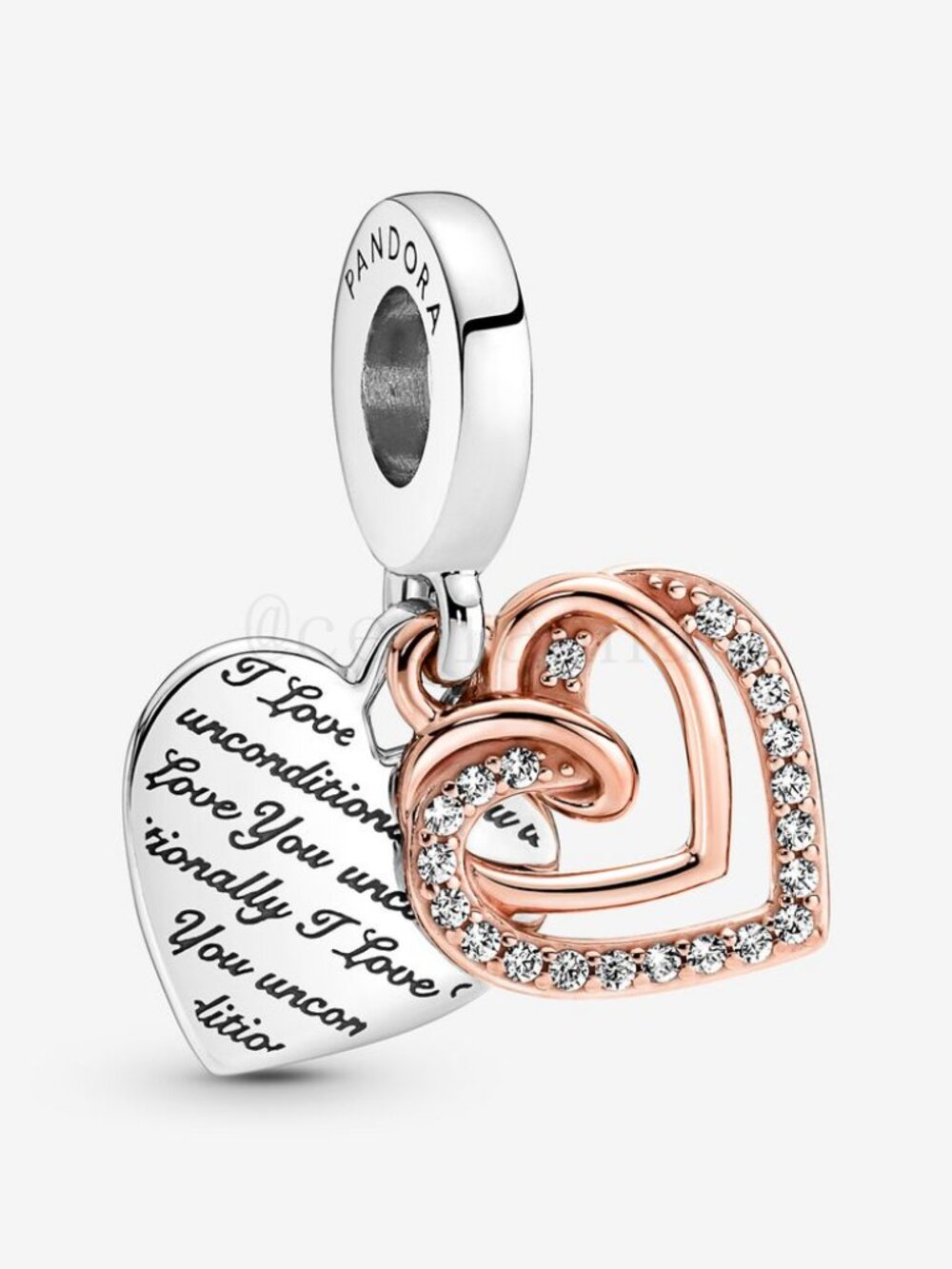 Pandora Entwined Hearts Double Dangle Charm